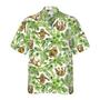 Tropical Sloth Seamless Pattern Hawaiian Shirt, Funny Sloth Seamless Aloha Shirt For Men - Perfect Gift For Husband, Boyfriend, Friend, Family