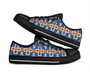 Native American Tribal Cross Blue Pattern Low Top Shoes