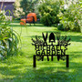 Custom Metal Garden Tools Sign with Stakes, Personalized Garden Name Sign, Yard Art