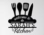 Custom Metal Sign for Kitchen, Personalized Kitchen Name Sign, Customizable Mom's Kitchen