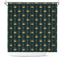 Cute Celestial Pattern On Green Backgroud Boho Tribal Decor Shower Curtain