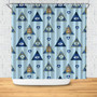Evil Eyes Triangle Boho Pattern Tribal Shower Curtain