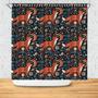 Fox Burnt Orange Color Nordic Nights Dark Boho Shower Curtain