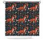 Fox Burnt Orange Color Nordic Nights Dark Boho Shower Curtain