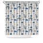 Grey Cat And Sun Pattern Cutest Celestial Boho Style Shower Curtain