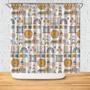 Kids Set Geometric Pattern Cute Boho Design Shower Curtain