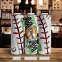 Custom Baseball Mom Stitches Tumbler | Custom Name | Gifts For Baseball Mom | Personalized Baseball Mom Skinny Tumbler