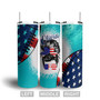 Custom Baseball Mom USA Flag Tumbler | Custom Name | Gifts Idea For Baseball Mom | Personalized Baseball Mom Skinny Tumbler