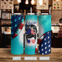 Custom Baseball Mom USA Flag Tumbler | Custom Name | Gifts Idea For Baseball Mom | Personalized Baseball Mom Skinny Tumbler