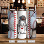 Custom Messy Bun Baseball Mom Tumbler | Custom Name | Gifts Idea For Baseball Mom | Personalized Baseball Mom Skinny Tumbler