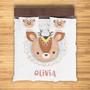 Custom Deer Avatar Boho Bedding Set, Custom Name, Cute Boho Style, Personalized Boho 3 Pieces Bedding Set