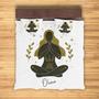 Custom Lady Meditation Bedding Set, Custom Name, Yoga, Boho Gifts, Personalized Boho 3 Pieces Bedding Set