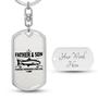 Custom Father Son Fishing Partner Keychain With Back Engraving | Birthday Gift | Dad And Son | Personalized Dad And Son Dog Tag Keychain