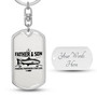 Custom Father Son Fishing Partner Keychain With Back Engraving | Birthday Gift | Dad And Son | Personalized Dad And Son Dog Tag Keychain