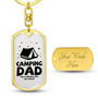 Custom Camping Dad Keychain With Back Engraving | Birthday Gifts For Camping Dad | Personalized Dad Dog Tag Keychain