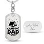 Custom Camping Dad Keychain With Back Engraving | Birthday Gifts For Camping Dad | Personalized Dad Dog Tag Keychain