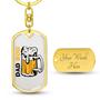 Custom Dad Bob Keychain With Back Engraving | Birthday Gifts For Dad | Beer | Personalized Dad Dog Tag Keychain