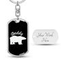 Custom Daddy Bear Baseball Keychain With Back Engraving | Cool Birthday Gift For Dad | Personalized Dad Dog Tag Keychain