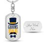 Custom Groom Dad Keychain With Back Engraving | Birthday Gift For Groom Dad | Personalized Dad Dog Tag Keychain