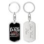 Custom I Am A Biker Dad Keychain With Back Engraving | Birthday Gift For Dad | Personalized Dad Dog Tag Keychain