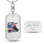 Custom Proud Army Dad Keychain With Back Engraving | Birthday Gift For Army Dad | Personalized Dad Dog Tag Keychain