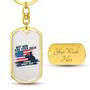 Custom Proud Army Dad Keychain With Back Engraving | Birthday Gift For Army Dad | Personalized Dad Dog Tag Keychain