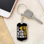 Custom Stand Back Dad Is Grilling Keychain With Back Engraving | Best Birthday Gifts | Personalized Dad Dog Tag Keychain