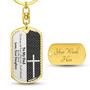 Custom To My Dad Cross Keychain With Back Engraving | Birthday Gifts | Personalized Dad Dog Tag Keychain