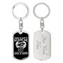 Custom You Can Not Scare Me Dad Keychain With Back Engraving | Best Birthday Gifts | Personalized Dad Dog Tag Keychain