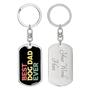 Custom Best Dog Dad Ever Keychain With Back Engraving | Birthday Gift Dog Lovers | Personalized Dog Dog Tag Keychain