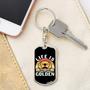 Custom Life Is Golden Keychain With Back Engraving | Birthday Gift For Dog Lovers | Personalized Dog Dog Tag Keychain