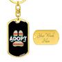 Custom Vintage Adopt Paw Keychain With Back Engraving | Birthday Gift For Dog Lovers | Personalized Dog Dog Tag Keychain