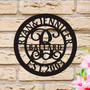 Personalized Family Sign, Metal Wall Art, Monogram Sign , Metal Family Monogram Decor