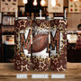 Custom Football Mom US Flag Tumbler | Custom Name | Gifts Idea For Football Mom | Personalized Football Mom Skinny Tumbler