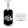 Custom Best Bucking Grandpa Ever Keychain With Back Engraving | Birthday Gifts For Hunting Grandpa | Personalized Grandpa Dog Tag Keychain