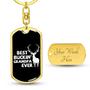 Custom Best Bucking Grandpa Ever Keychain With Back Engraving | Birthday Gifts For Hunting Grandpa | Personalized Grandpa Dog Tag Keychain