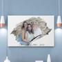Custom Brush Add Deceased Loved One To Picture Canvas | Custom Photo | Memorial Combine Photos Gifts | Personalized Memorial Canvas