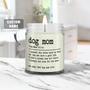 Custom Dog Mom Definition Watercolor Candle | Dog Moms Gift For Mothers Day | Personalized Name Dog Mom Candle