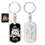 Custom Black And White Pet Photo With Back Engraving Keychain, Birthday Gifts For Pet Lovers, Personalized Photo Dog Tag Keychain