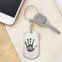 Custom Hand Print Keychain With Back Engraving | Unique Birthday Gifts For Baby | Personalized Photo Dog Tag Keychain
