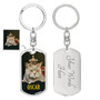 Custom Pet Photo And Name With Back Engraving Keychain, Birthday Gifts For Pet Lovers, Personalized Photo Dog Tag Keychain
