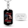Custom I Am A Veteran Like My Father Keychain With Back Engraving | Birthday Gift | Dad | Personalized Veteran Dog Tag Keychain