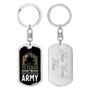 Custom Of The US Army Keychain With Back Engraving | Birthday Gifts For Veteran | Personalized Veteran Dog Tag Keychain