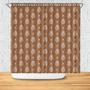 Rainbow And Heart Brown Color Boho Style Design Shower Curtain