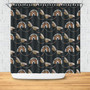 Rainbow With Butterfly Pattern Dark Color Dream Boho Shower Curtain