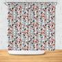 Retro Floral Nordic White Color Pattern Boho Home Shower Curtain