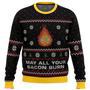 Studio Ghibli May All Your Bacon Burn Calcifer Ugly Christmas Sweater, Ugly Christmas Sweater For Men Women