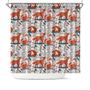 Three Foxes Orange Color Pattern Flowers Gift Boho Shower Curtain