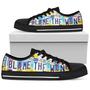 Blame The Wine Black Licence Plate Low Top Canvas Shoes