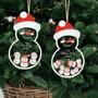 Personalized Snowman Family Shaker Acrylic Wooden Christmas Ornament